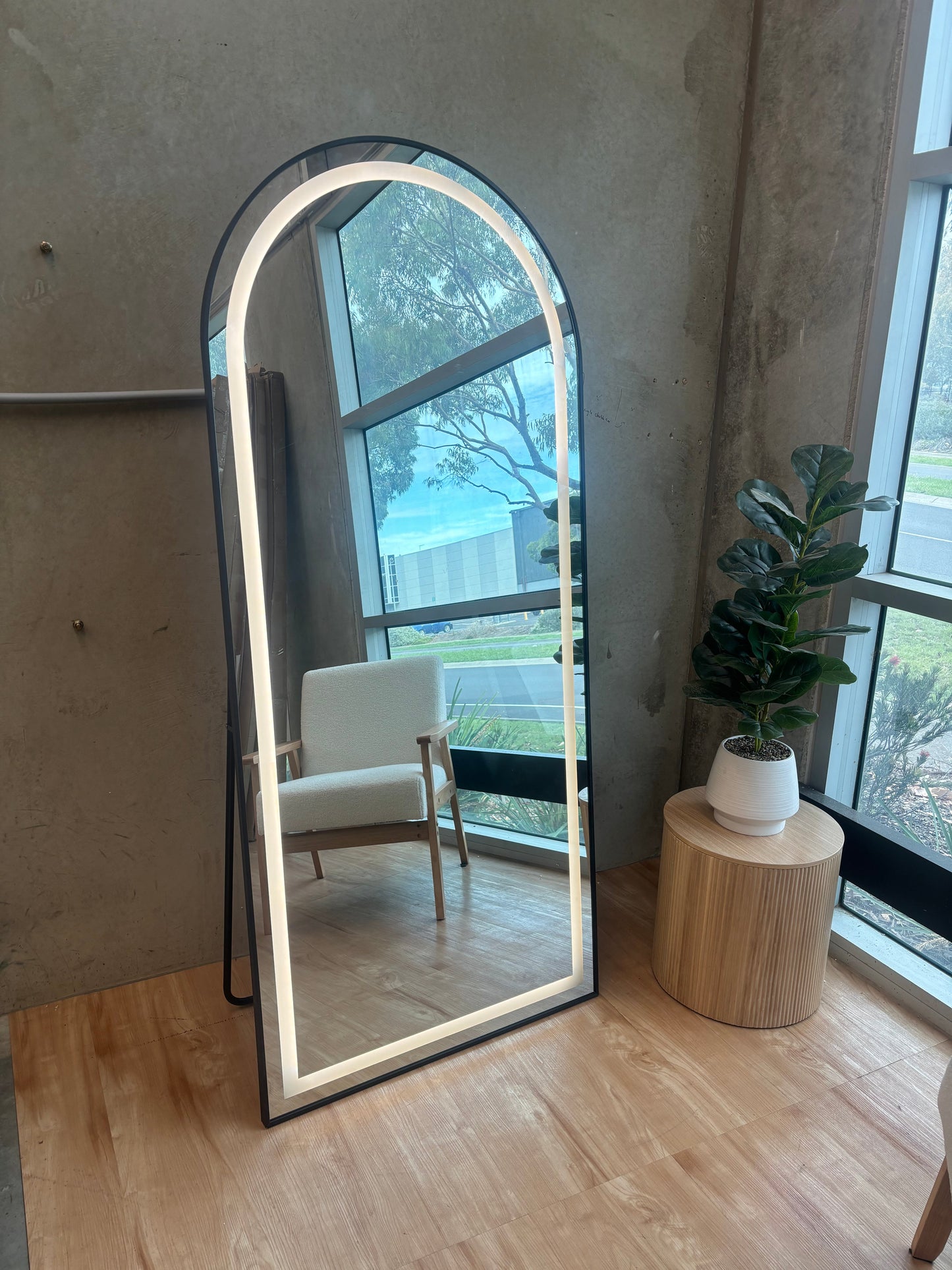 Smart Touch Led Mirror S-80| Full Length Mirror With Alluminium Frame | Standing Mirror For Living Room