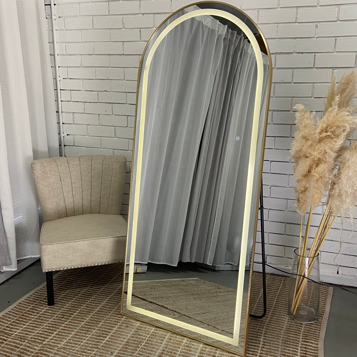 Smart Touch Led Mirror S-80| Full Length Mirror With Alluminium Frame | Standing Mirror For Living Room