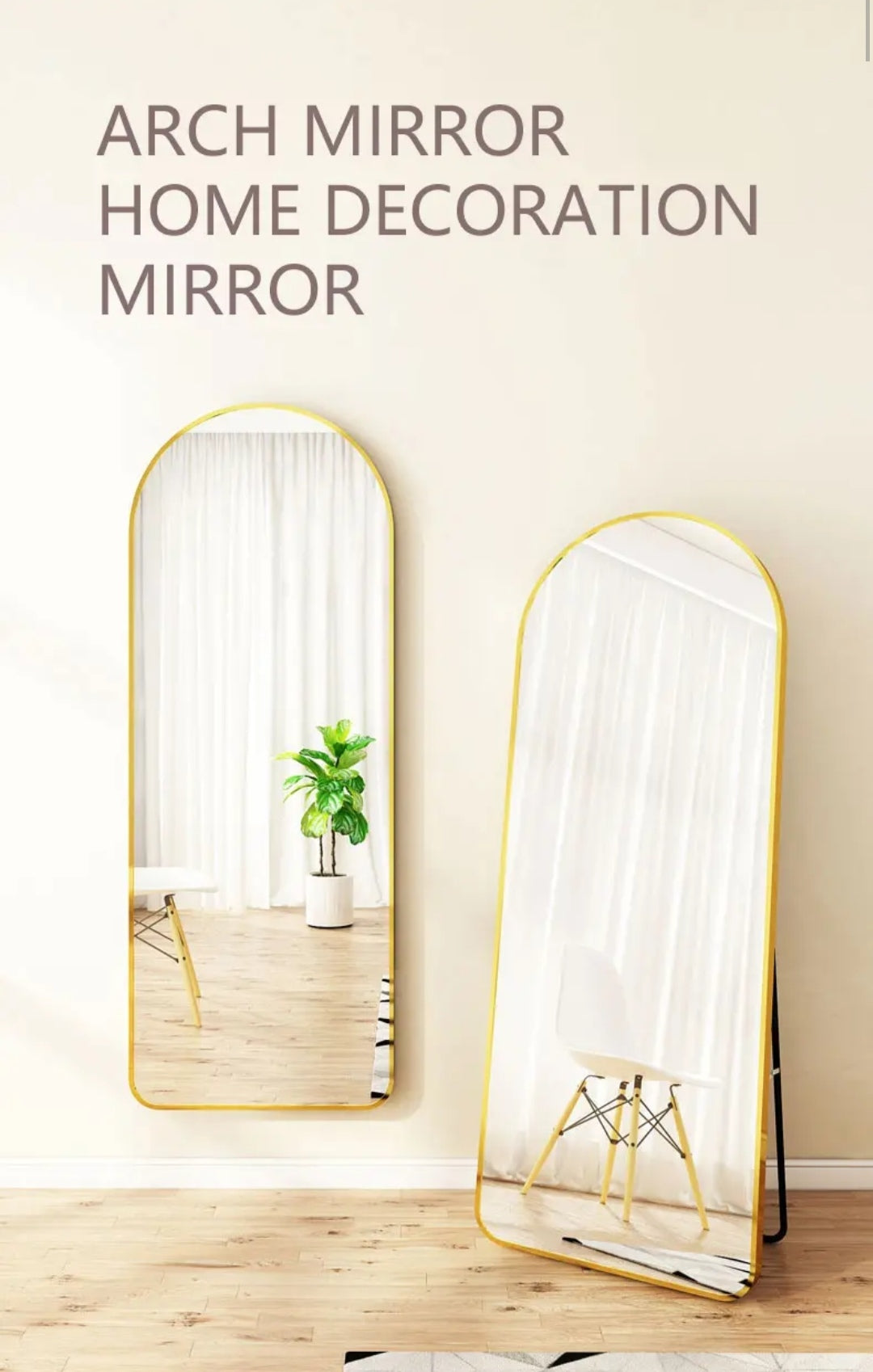 Standing Mirror with Alluminium Frame S-91 | Standing Mirror Without Lights